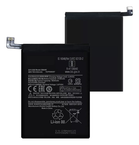 Pila Bateria Compatible Con Xiaomi Mi 10t Lite 5g Bm4w 4720m