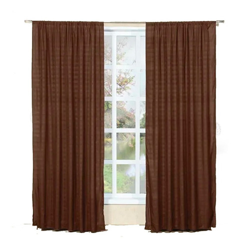 Juego Cortinas Soft Cafe 2 Panel 1.30 X 2.20 Satinadas Color Chocolate