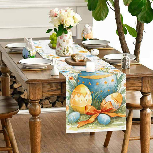 Mesa De Mesa Con Diseño De Lazo De Pascua, Bandera, Decoraci
