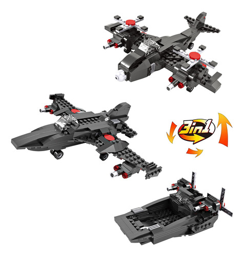 Juego De Construcción Avión Militar 3 En 1 Marca Desconocida 0 Versión Del Personaje