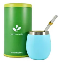 Comprar Kit De Yerba Mate Novomates: Taza Acero Inoxidable Y Bombill
