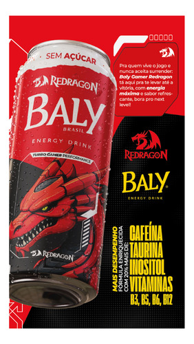 Energético Baly E Redragon Morango&pêssego Sem Açúcar 473ml
