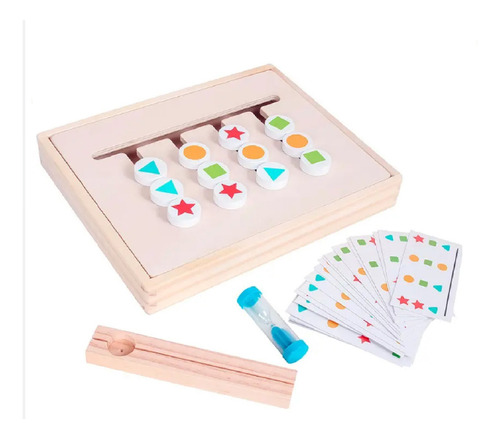 Juego Lógico De Madera Clasificación Forma Color Didáctico