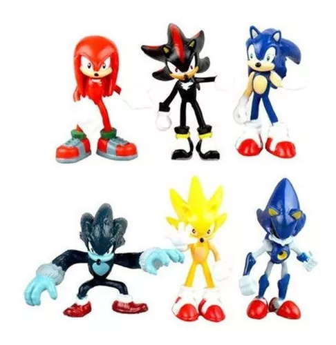 Pacote com 5 bonecos Sonic The Hedgehog, Conjunto de bonecos sônicos, Presentes perfeitos para crianças, 12 cm de altura