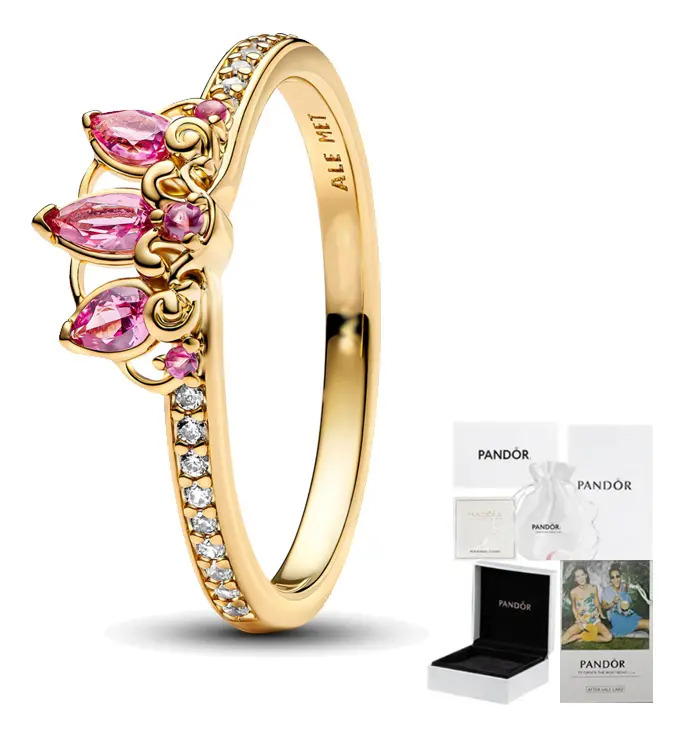 Anillo Solitario Plata 925 Pandora Moments Con Piedra Talla 9