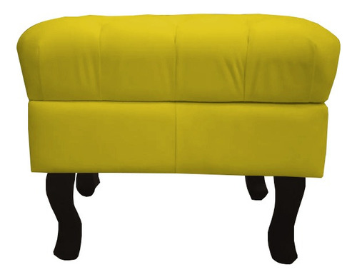 Kit 2 Puff Puf Decorativo Luiz Xv Triângulo Baixo Cor Amarelo