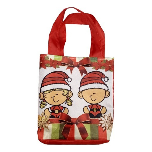  Cotillón Infantil, Bolsa Navideña Bolsita Regalo  X 6  