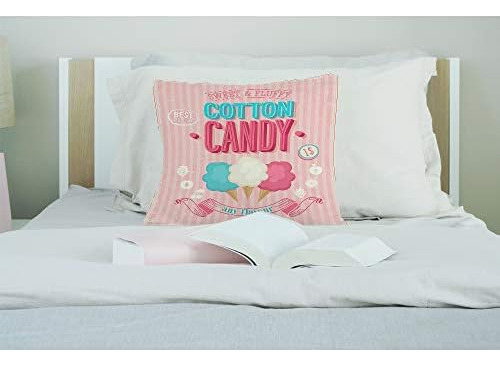 Ekobla Funda De Almohada De Algodón De Azúcar, Helado Dulce,