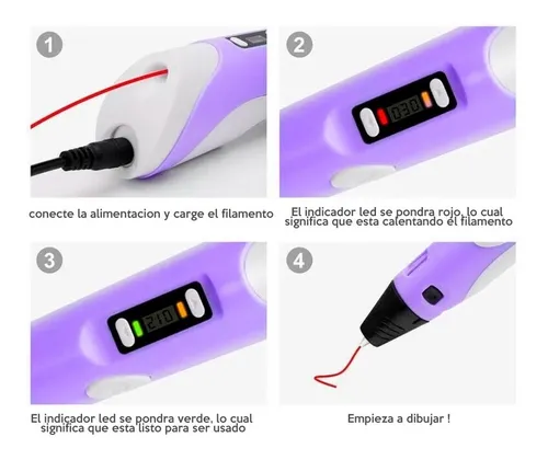 Lápiz 3d Con Control Temperatura Y Carga Usb Facil De Usar