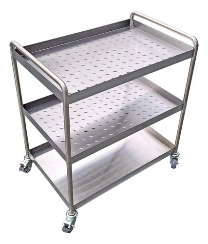 Carro Auxiliar Inox 3 Prateleiras Aço Inox