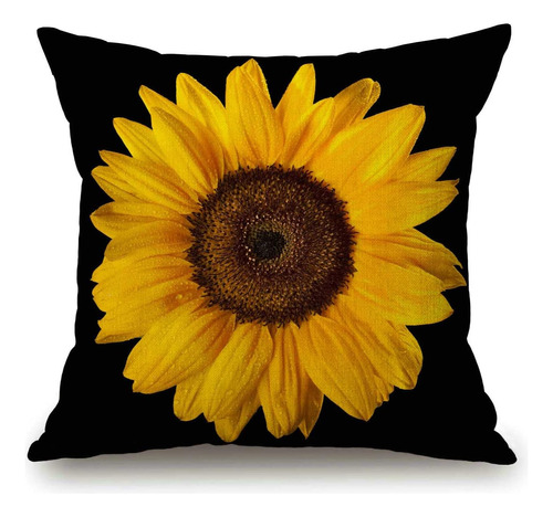 Funda De Almohada Con Decoración De Girasoles, Decoración De