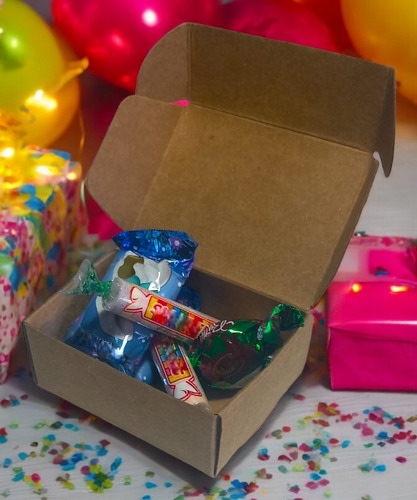 Caja Kraft 50 Piezas Para Regalos Joyeria Dulces ( Thanks )