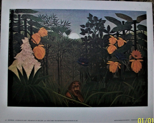 Rousseau Lámina Repas Du Lion 24 X 30 Publicada En Paris