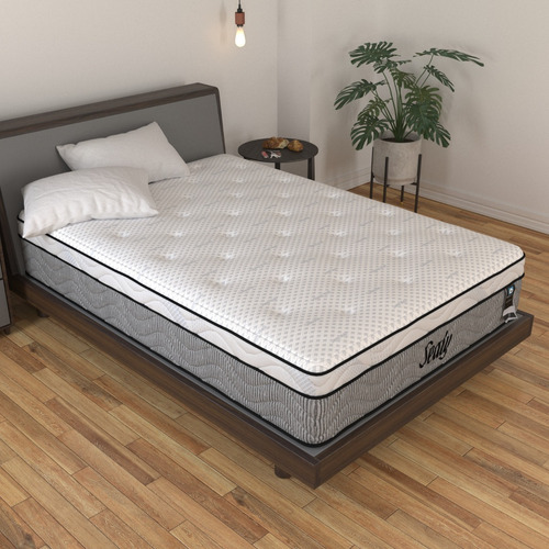 Colchón Matrimonial Sealy Ortopédico Foam De Alta Densidad Color Café- Gris
