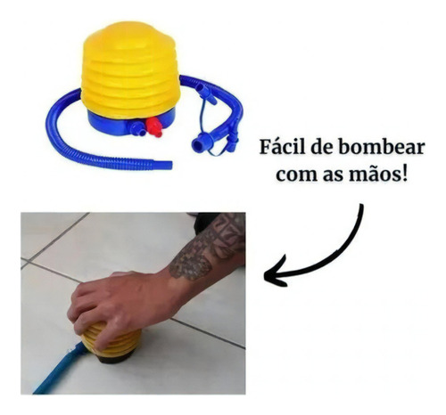 Inflador Mor Sanfonado Enche Colchão Piscina Boia Inflável Cor Amarelo