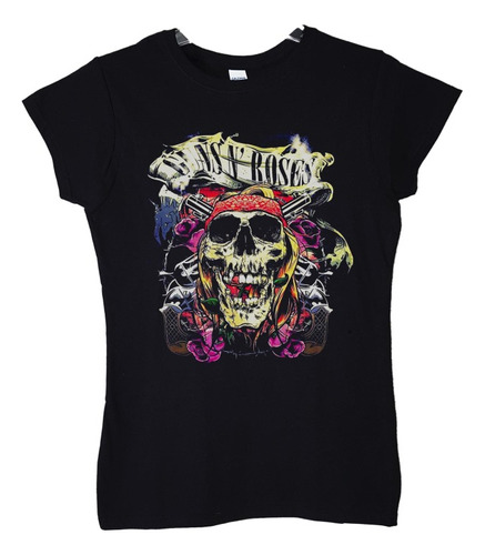 Polera Mujer Guns N Roses Skull Axl Rose Rock Abominatron