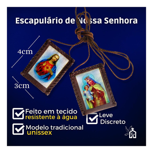 Escapulario De Pano Nossa Senhora Do Carmo Tradicional