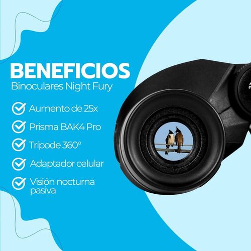 Binoculares Night Fury Bak4 Visión Nocturna + Trípode