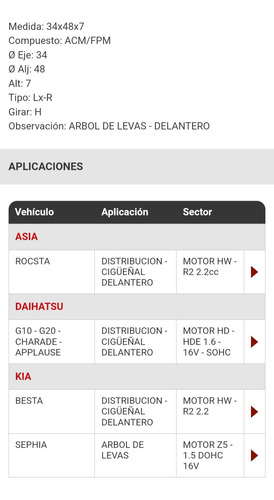 Reten Distribución Daihatsu G10 G20 Charade Applalause 342p