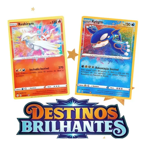 Cartas Pokémon Lendários E Míticos Reshiram E Kyogre