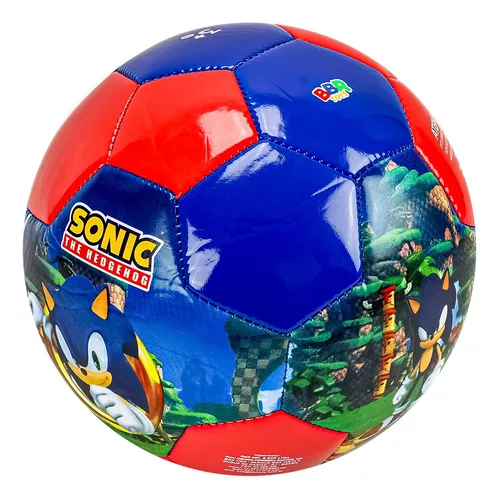 Bola Futebol De Campo Infantil Oficial Sonic Azul E Vermelha