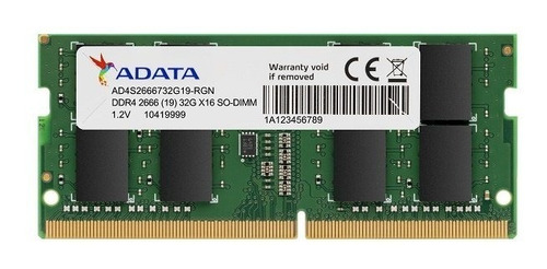 Memoria Ram Adata Ddr4 16gb 2666mhz Sodimm Ad4s266616g19-sgn