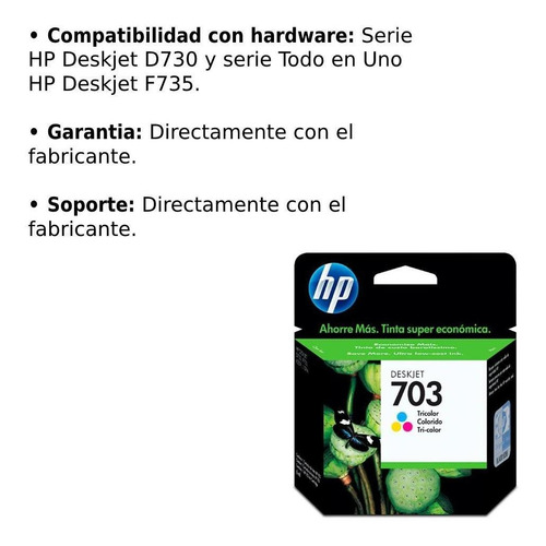 Imagen 3 de 5 de Cartucho De Tinta Hp 703 Tricolor