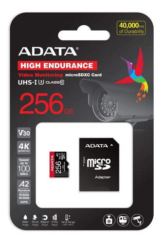 Imagen 5 de 10 de Memoria Microsd Adata 256gb Sdxc Cl10 V30 A2 Highendurance