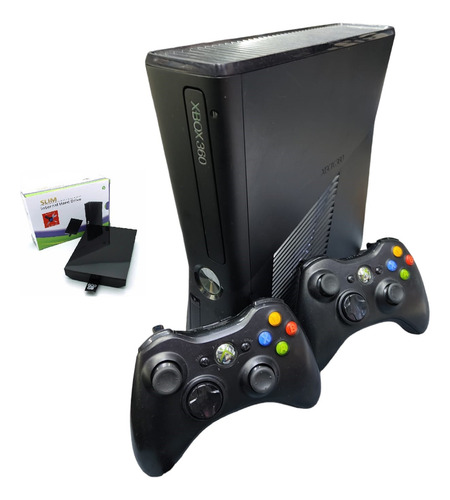 Xbox 360 Con Rgh Con 2 Controles Dd 1tb 230 Ju3gos Negro (Usado)