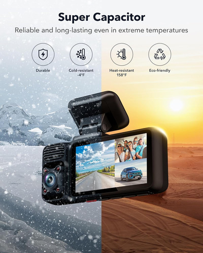 Cámara Redtiger Dash Cam, 3 Canales, 5 G, Gps Integrado, Wi-