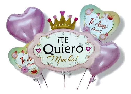 Globos Metálicos Dia De Las Madres Set 5 Pzs