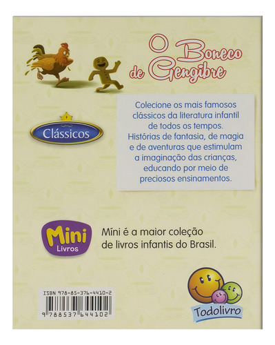 Mini - Clássicos: Boneco de Gengibre, O, de Mammoth World. Editorial Todolivro Distribuidora Ltda., capa mole em português, 2022