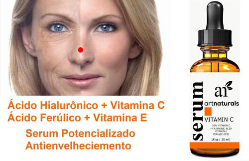 Acido Hialurônico Serum Vitamina C Anti-idade E Clareador 