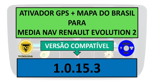 Ativador Gps + Mapa Atualizado Mn Renault Evolution 1.0.15.3