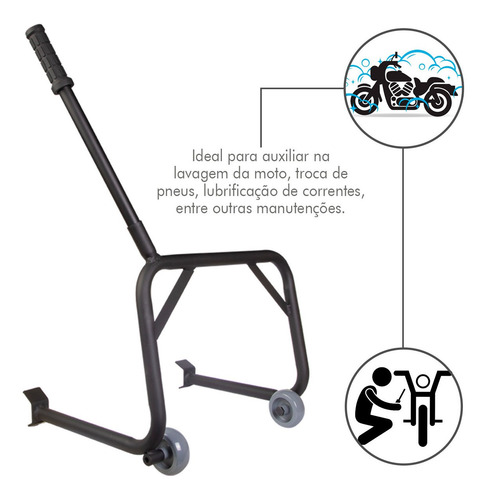 Imagem 2 de 10 de Cavalete Moto Universal Pedaleira Estribo Evolution