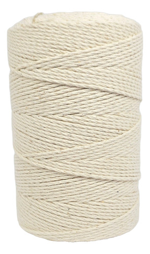 Hilaza De Algodón Carrete 500g 3 Cabos 2mm Natural