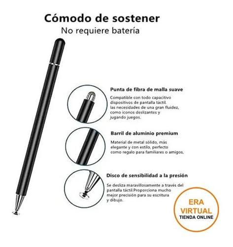 Imagen 3 de 6 de Lapiz Óptico Para Tablet Y Celula Táctil Dibujo Stylus Doble