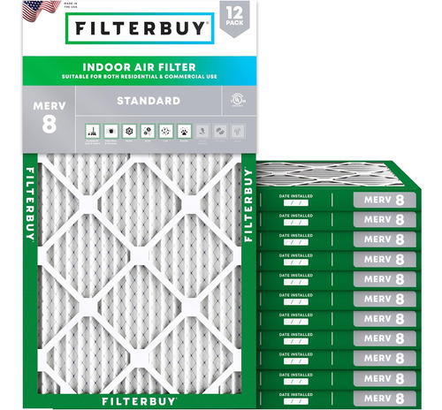 - Filtro De Aire Merv 8 De 10 X 30 X 1 (12 Unidades), F...