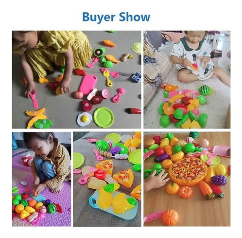Juguete De Comida Para Niños, Frutas Y Verduras, Cortado Con
