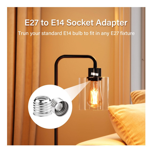 Adaptador De Enchufe Sinloon De 10 Piezas E27 A E14, E27 A E