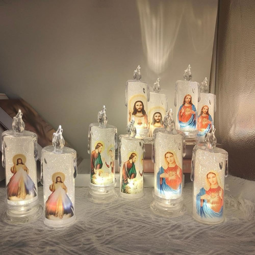 Velas Religiosas Sin Llama De Oración Led, Velas Católicas