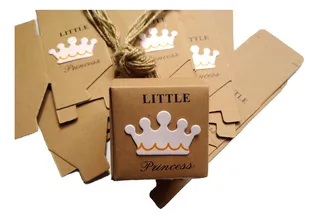 10 Cajitas De Cartón Para Dulces Con Letrero Little Princess