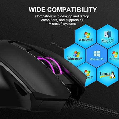 Raton Para Juego Cable 3200 Dpi Ajustable Ordenador 6 Pc