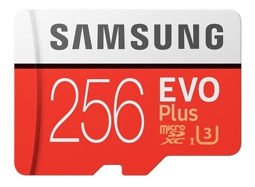 Imagem 1 de 3 de Cartão de memória Samsung MB-MC256GA/EU  Evo Plus com adaptador SD 256GB