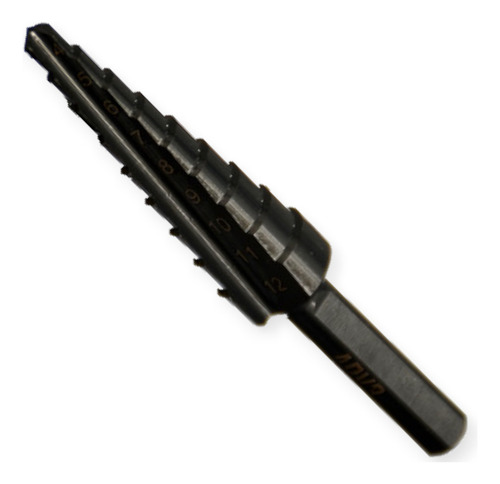Broca Mecha Escalonada Métrica Para Metal Hss 4 A 12 Mm Adv3