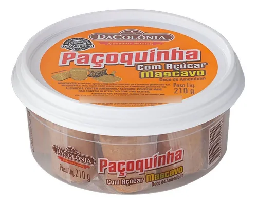 2x Da Colônia Paçoca Rolha Com Açúcar Mascavo 1 X 210 G