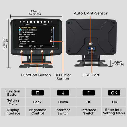 X50 Pro Autool Medidor Multifunción Obd2 Hud Automotriz