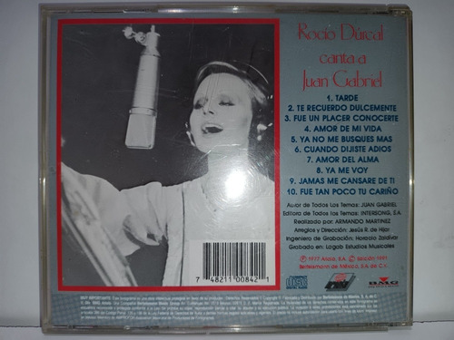 Rocío Dúrcal Cd Canta A Juan Gabriel Excelente (Usado)