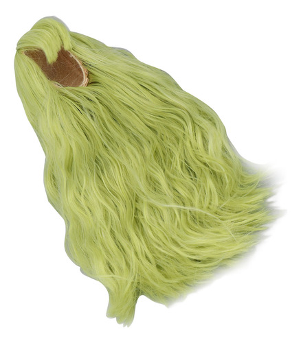 Peruca De Boneca Verde Longa E Macia, Tecido De Malha De Sed
