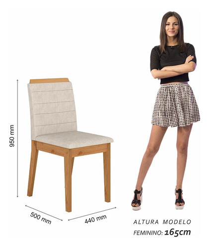 Mesa Com 4 Cadeiras 1,20 Mônaco Cinamom/off White/bege - M.a Cor Cinamomo/off White/bege 03 Desenho do tecido das cadeiras Liso